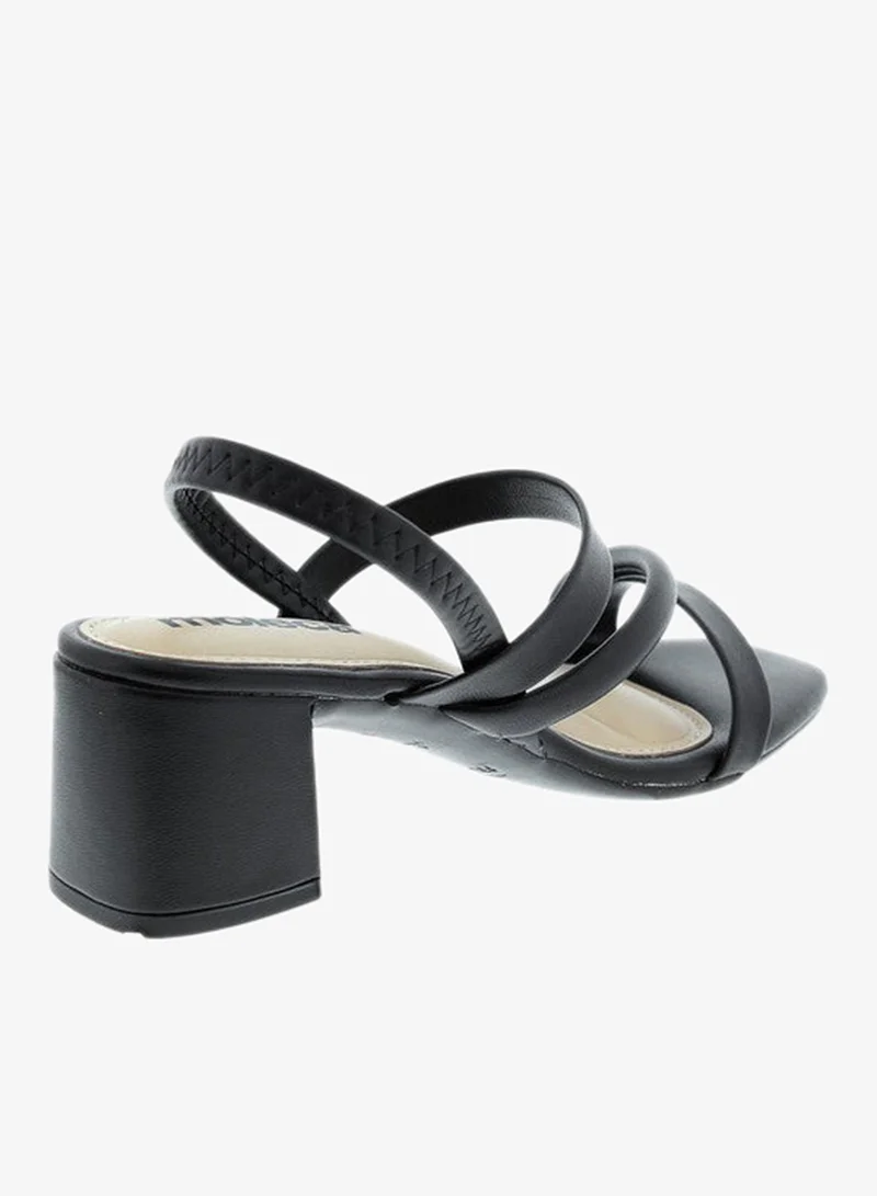 MOLECA Black Mid Heels Sandals for Women – Sling Back Heel Sandals for Girls with Ankle Strap for Women | Best Price UAE