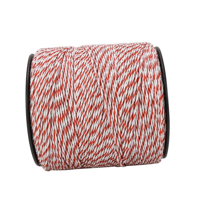Electric Livestock Fence Polywire: 500 Meters Multi-Strand Stainless Steel Conductive Wire - Anti-Rust High-Conductivity Red & White Visible Rope for Livestock Containment Farm Fencing - Image 2