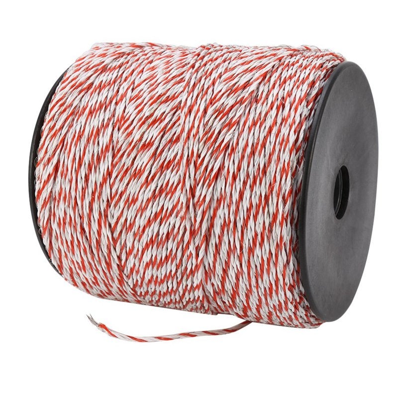 Electric Livestock Fence Polywire: 500 Meters Multi-Strand Stainless Steel Conductive Wire - Anti-Rust High-Conductivity Red & White Visible Rope for Livestock Containment Farm Fencing - Image 5
