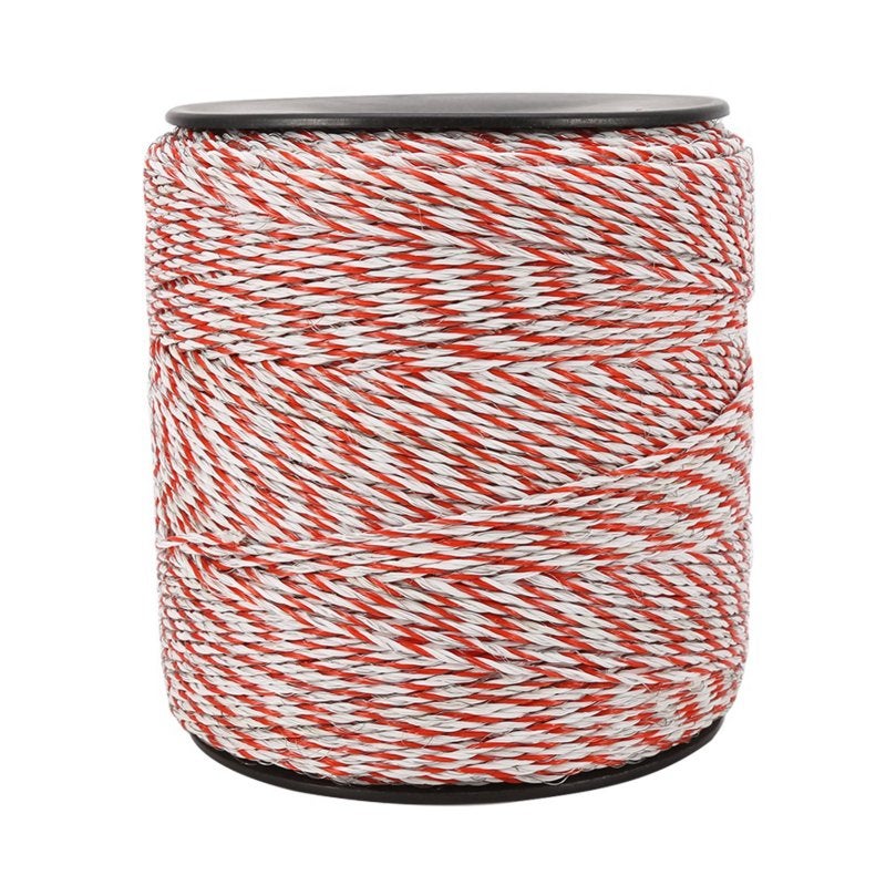 Electric Livestock Fence Polywire: 500 Meters Multi-Strand Stainless Steel Conductive Wire - Anti-Rust High-Conductivity Red & White Visible Rope for Livestock Containment Farm Fencing - Image 3
