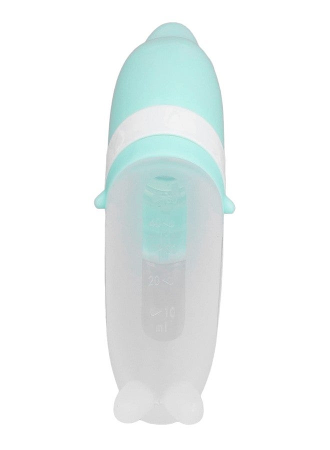 Entatial Silicone Baby Squeeze Bottle, Cute Shape Integrated Design Green Easy Clean Soft Silicone Squeeze Spoon Feeder for Infants for Rice Cereals - Image 4