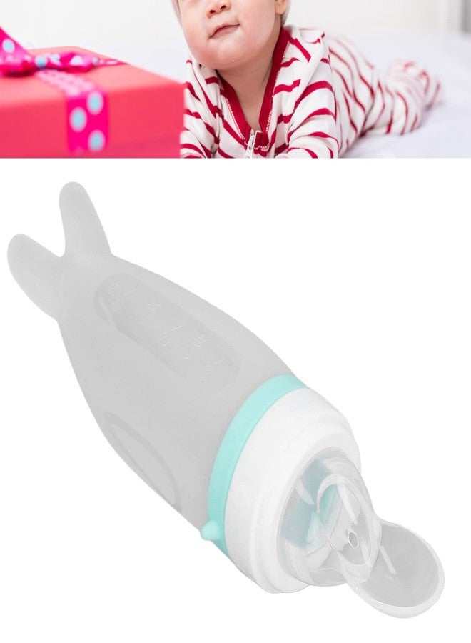 Entatial Silicone Baby Squeeze Bottle, Cute Shape Integrated Design Green Easy Clean Soft Silicone Squeeze Spoon Feeder for Infants for Rice Cereals - Image 5