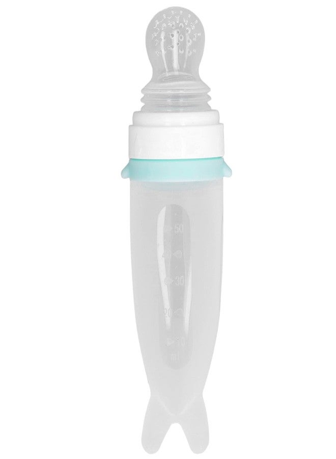 Entatial Silicone Baby Squeeze Bottle, Cute Shape Integrated Design Green Easy Clean Soft Silicone Squeeze Spoon Feeder for Infants for Rice Cereals - Image 2