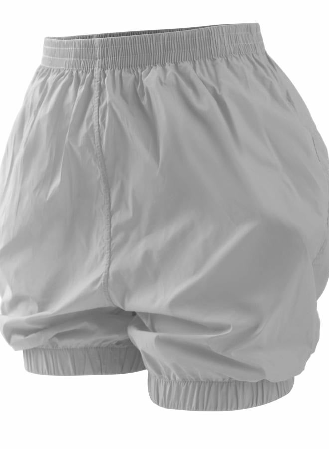 Daydance Gray Women Ballet Pants Ripstop Trash Bag Shorts for Work Out, A Size Up - Image 3