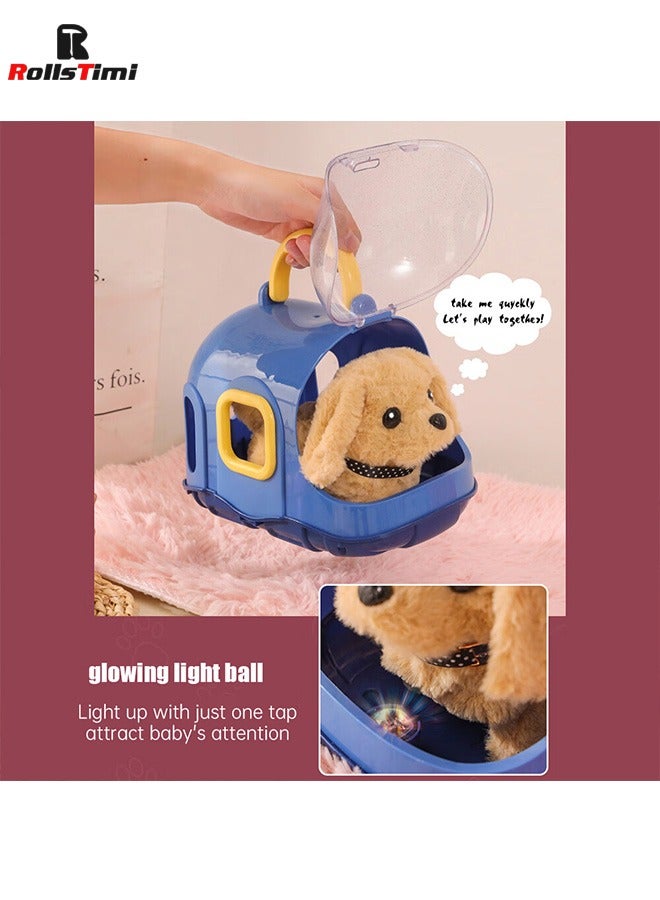 رولستيمي ألعاب أطفال كلب لطيف مع قفص الكلب المشي دعوة لعبة إلكترونية هدايا عيد ميلاد تفاعلية للأطفال الطفل ، أجش - Image 4
