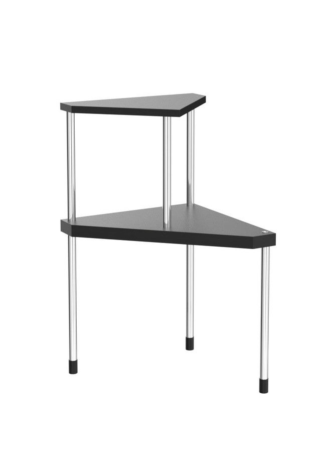 Weenson Bathroom Counter Organizer Over Sink for Toiletries, Makeup, Kitchen Countertop Organizer Spice Rack for Salt, 2-Tier Corner Counter Shelf for Coffee Area Storage Dresser Table(Black) - Image 4