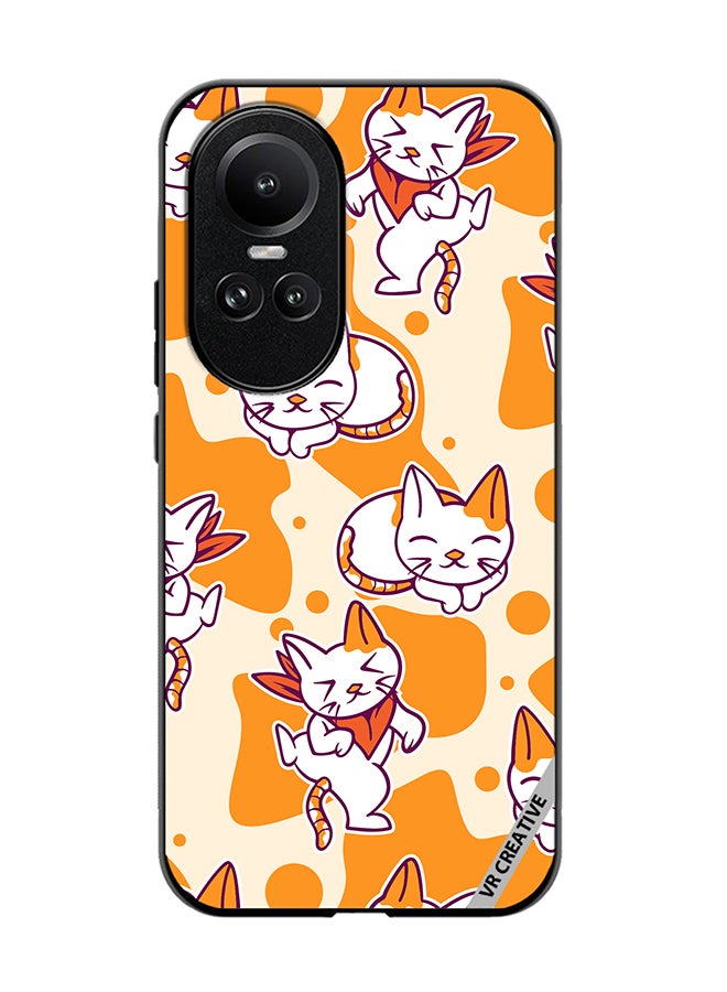 VR CREATIVE Protective Case Cover For Oppo Reno 10 Chilling Cat Pattern Design Multicolour - Image 1