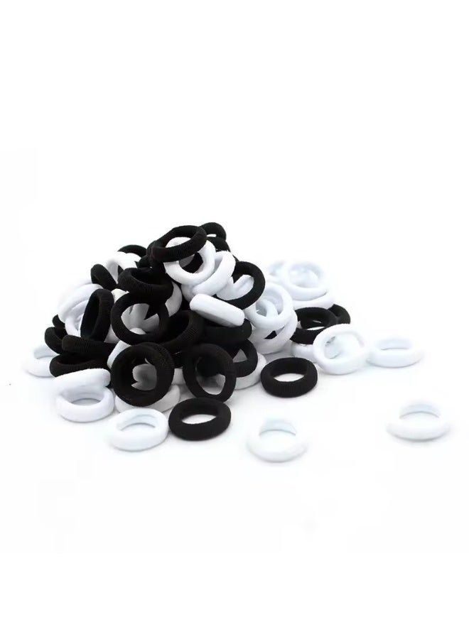 Akarm 1040 Pcs Hair Accessories Set - Includes (1000 Mini Rubber Bands + 40 Soft Elastic Ties) - Black & White. - Image 3