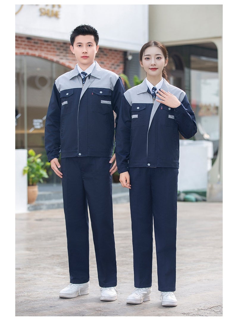 NIBEMINENT Long Sleeve Work Uniform Set Wear Resistant Dirty Proof Electro-Mechanical Labor Protective Clothing - Image 1