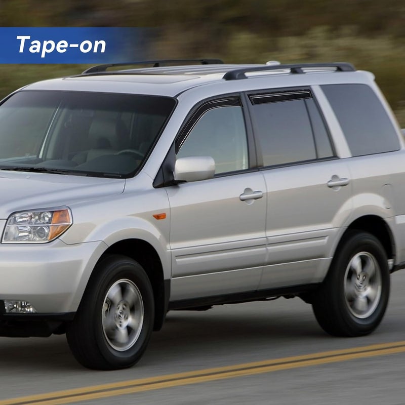 YQAUTEC Window Visors Rain Guards Shield for 2003-2008 Honda Pilot - Image 5