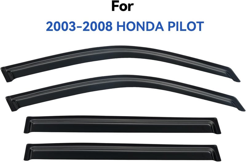 YQAUTEC Window Visors Rain Guards Shield for 2003-2008 Honda Pilot - Image 4
