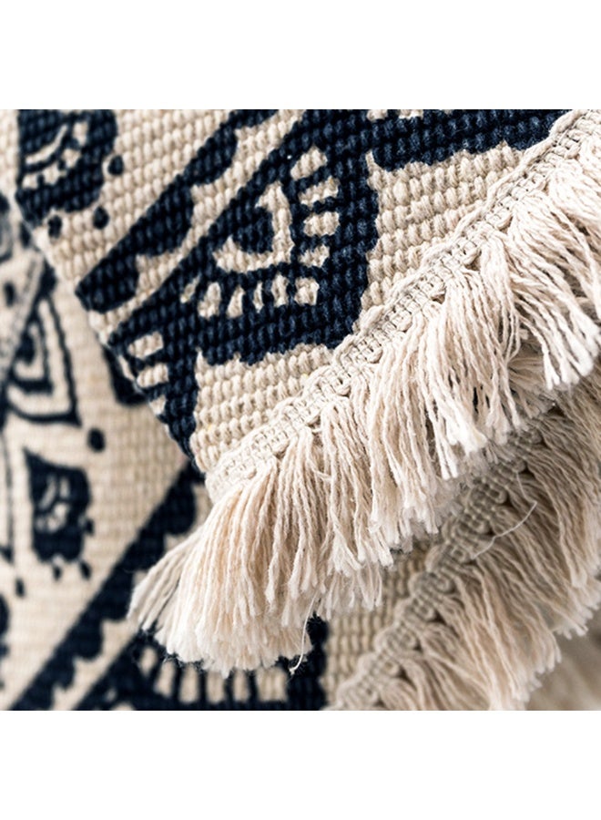 Round Vintage Bohemia Style Bedroom Livingroom Floor Rugs With Tassel Circle Entryway Washable Non Slip Floor Mat 90cm - Image 4