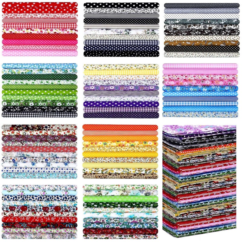 UCEHIPAW 110 Pcs 10 x 10 Inches Cotton Fabric Bundle Squares Pre Cut Patchwork Quilting Sewing Floral Printed Bundles for DIY Sewing Beginners - Image 2