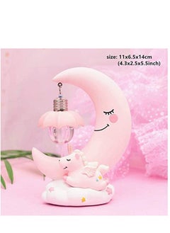 Generic Unicorn Moon Night Light, LED Night Light Cartoon Nursery Lamp for Kids Kid Girl Toy Home Decor Birthday Gift Home Decor, Pink  - Image 3