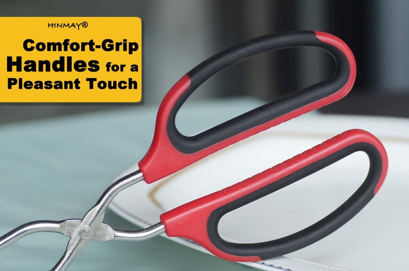 HINMAY Stainless Steel Scissor Tongs with Comfort-Grip Handle 10-Inch - Image 5