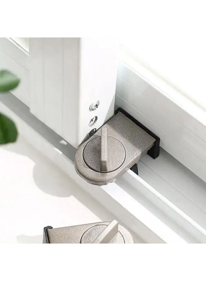 Brown Aluminum Alloy Push Pull Window Lock Anti Theft Anti Pinch Safety Easy Install - Image 2