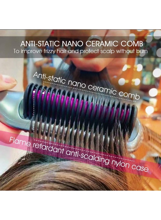 Arabest Hair Straightener Brush,   2 in 1 Hair Straightener Comb with Free Temperature Adjustment, Ring Hair Straightener Comb Straightening Brush for Women with 5 Temps 20s Fast Heating & Dual Voltage, Black ﻿ - Image 4