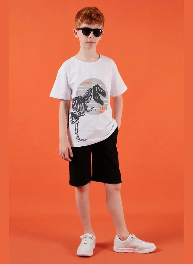 ليلا طقم قطن ليلا رجالي بقصة عادية برقبة دائرية