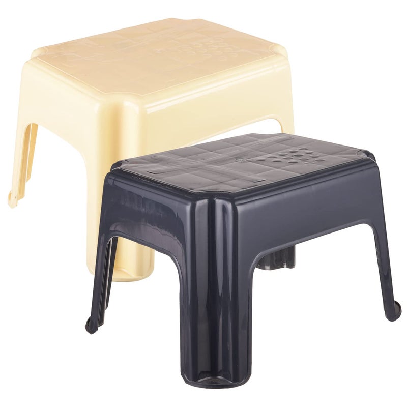 Urbane Home Urbane Home Bathroom Stool Durable Plastic Sitting Stool Patla for Bathroom Stool for Senior Citizen Bathroom Sitting Seat Stool for Kitchen Pack of 2 Multicolor  - Image 1