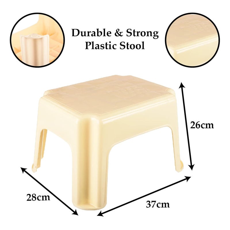 Urbane Home Urbane Home Bathroom Stool Durable Plastic Sitting Stool Patla for Bathroom Stool for Senior Citizen Bathroom Sitting Seat Stool for Kitchen Pack of 2 Multicolor  - Image 2