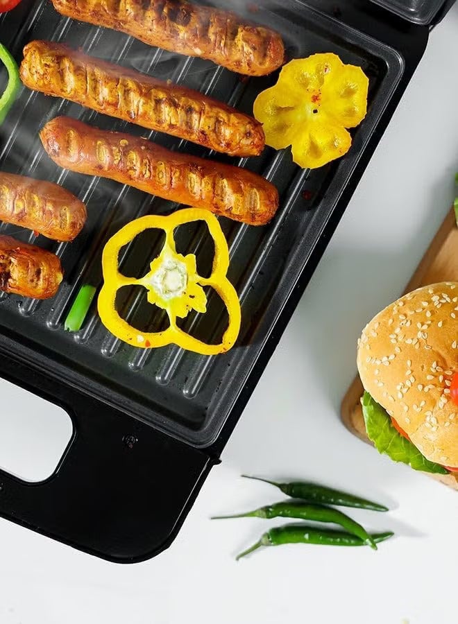RIVORA Refura RE-911 1400W 4 Slice Dual Indicator Grill and Sandwich Maker with Removable Drip Tray - Image 4