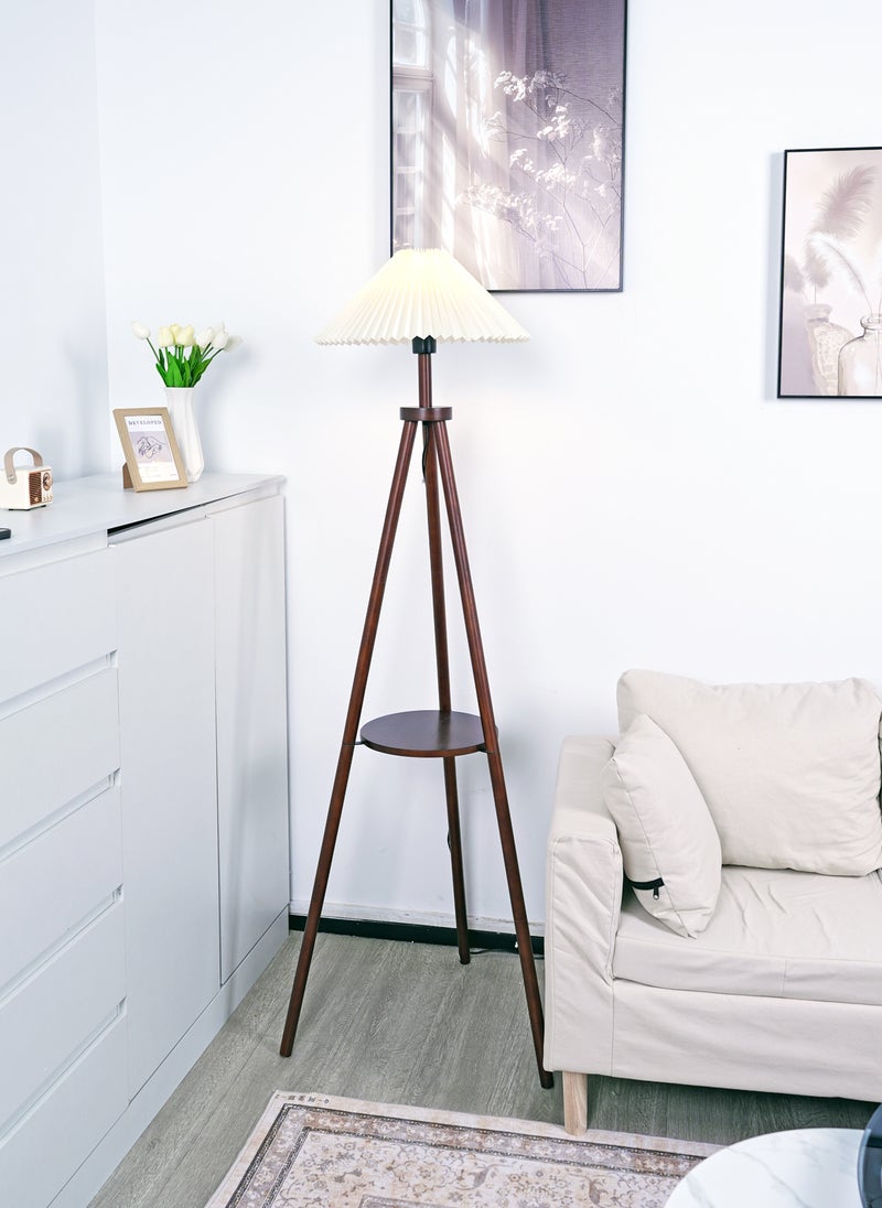 Onelight ONELIGHT Tripod Wooden Storage Floor Lamp, 3-Color Adjustment, Foot Switch, Coffee Table Storage, Shelf Standing Lamp  - Image 3