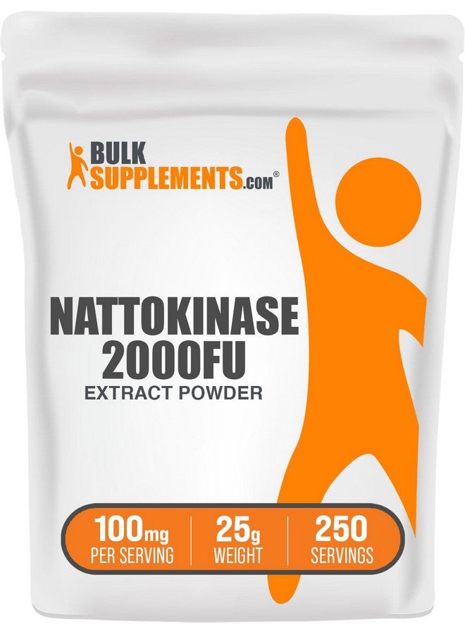 BulkSupplements.com Nattokinase 2000 FU Powder - Sourced from Natto Extract, Nattokinase Supplement - 100mg of Natto Powder per Serving, 25g (0.88 oz) (Pack of 1) - Image 1