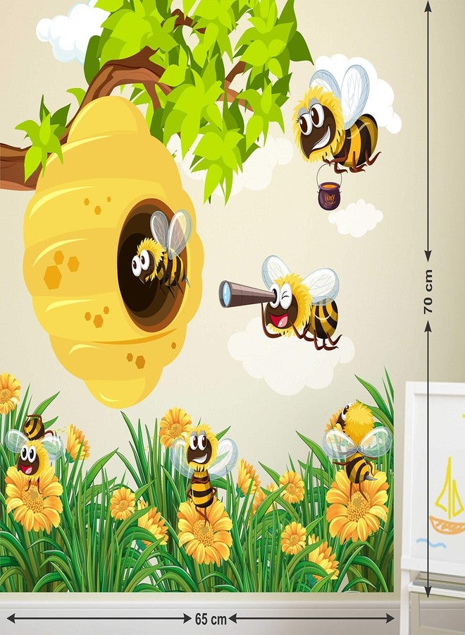 LANS WALLSTICKY Group of Honey Bees with Sun Flower Sticker - Image 4