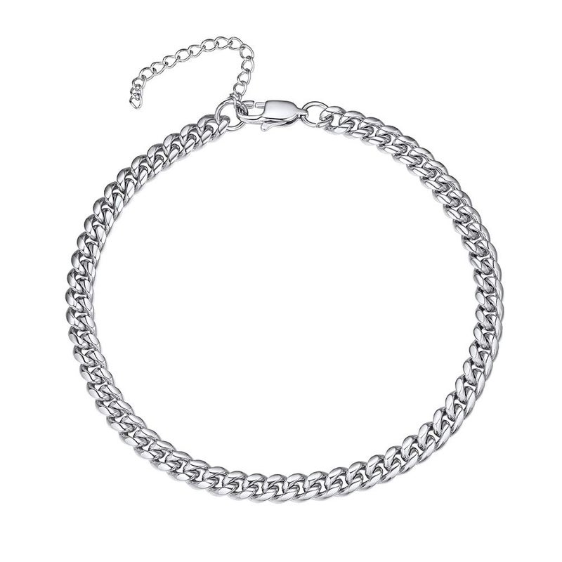 PROSTEEL Stainless Steel Chain Anklets for Women, Silver/Gold Tone, Ankle Bracelets Hypoallergenic, 8-10.5 Inch Adjustable, Come with Box - Image 1