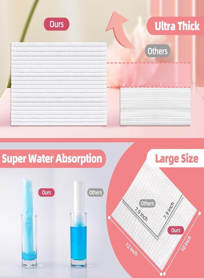 ICOTLE Disposable Face Towels, 10"×12" Facial Towelettes Disposable, Makeup Remover Dry Wipes for Sensitive Skin, Makeup Removing, Cleansing, Nursing, Travel - Image 2