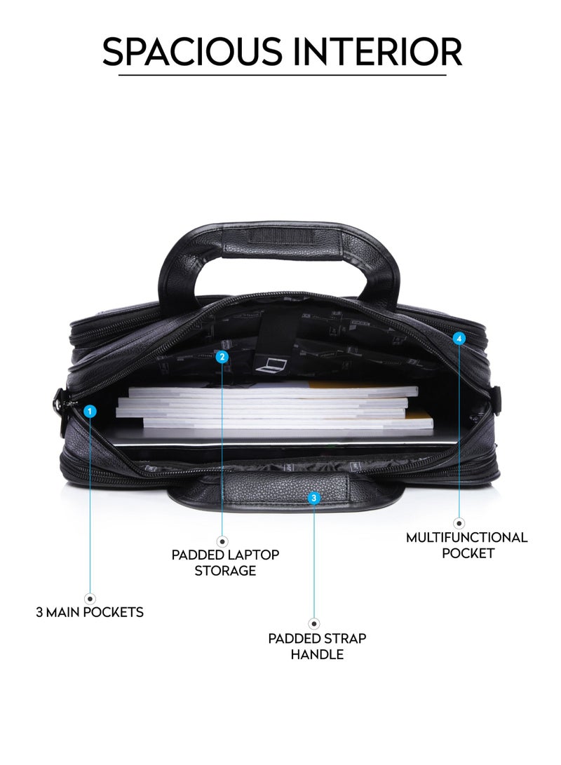 PARAJOHN Secure Business Professional Multi-Purpose Travel Laptop Bag with Hideaway Handles, Cross Shoulder Strap, Protective Padding / Office Bag, Macbook Bag - Image 2