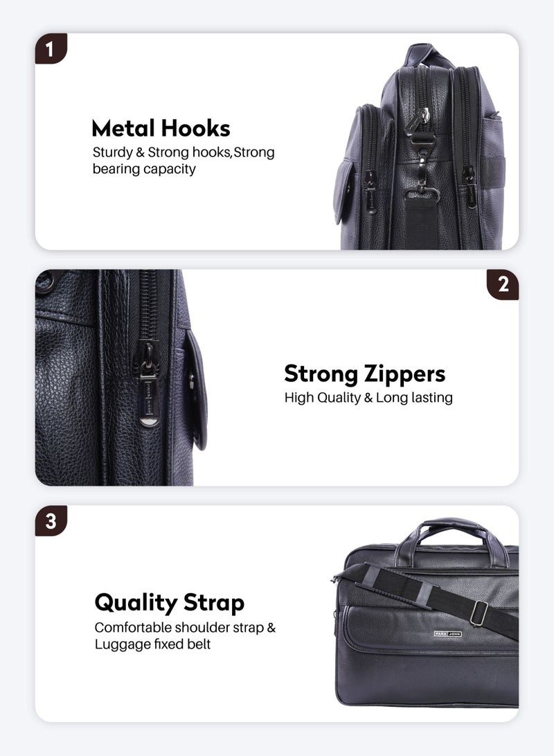 PARAJOHN Secure Business Professional Multi-Purpose Travel Laptop Bag with Hideaway Handles, Cross Shoulder Strap, Protective Padding / Office Bag, Macbook Bag - Image 3