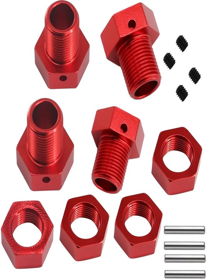 UURCSKY Alloy 17mm Wheel Hex 5mm Extended for ARRMA 6S 1/8 KRATON Typhon Outcast Notorious 6S 1/7 Fireteam/Big Rock/Limitless F1 Upgrade Part # AR310484# AR310449(Red) - Image 1