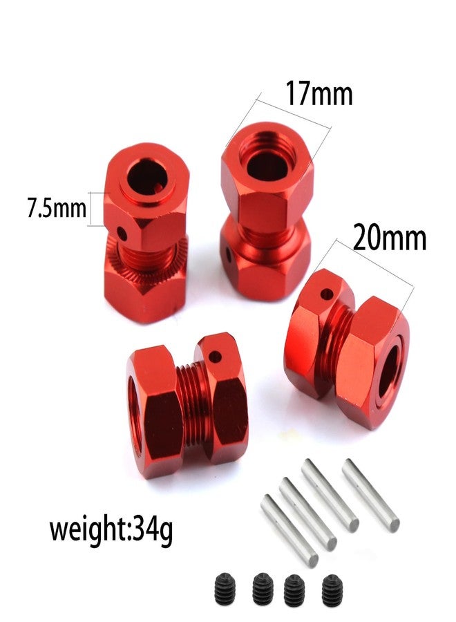 UURCSKY Alloy 17mm Wheel Hex 5mm Extended for ARRMA 6S 1/8 KRATON Typhon Outcast Notorious 6S 1/7 Fireteam/Big Rock/Limitless F1 Upgrade Part # AR310484# AR310449(Red) - Image 5