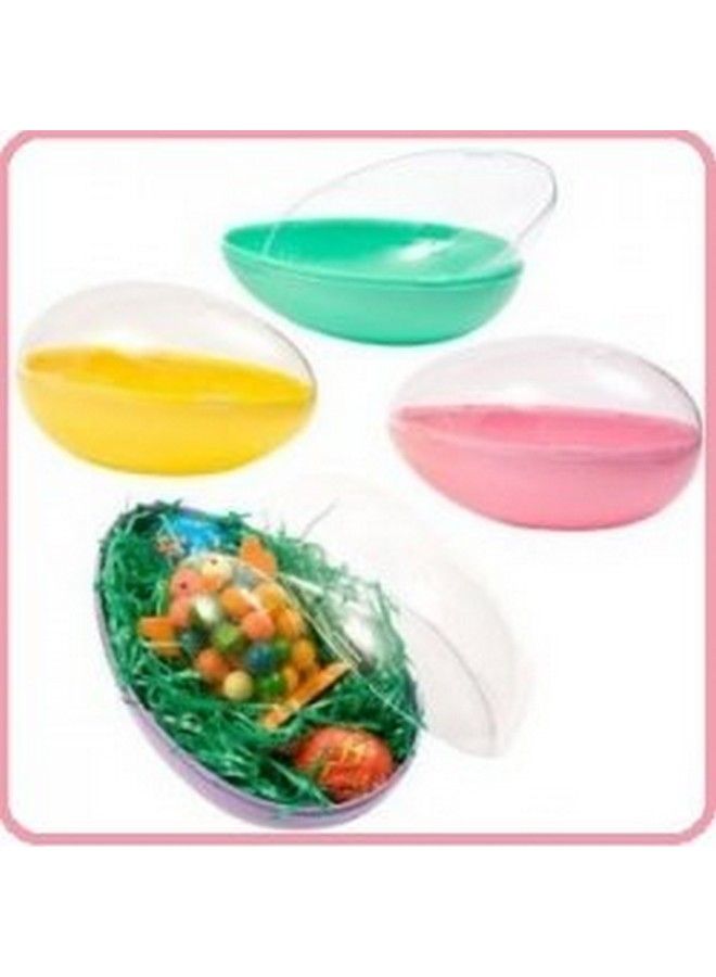 Easter قالب بيض سكر بانورامي بلاستيكي كبير 6" بألوان متنوعة مع غطاء شفاف - Image 1