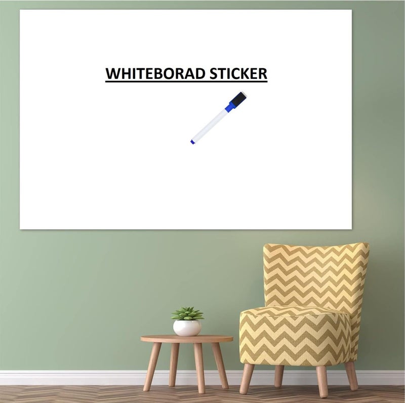 HOME13 White Board Wall Sticker Removable White Borad Wallpaper with 1 Marker for Home, School,Office, College (2 feet by 4 feet Pack of 2) - Image 1