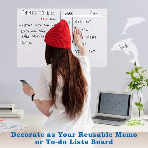 HOME13 White Board Wall Sticker Removable White Borad Wallpaper with 1 Marker for Home, School,Office, College (2 feet by 4 feet Pack of 2) - Image 5