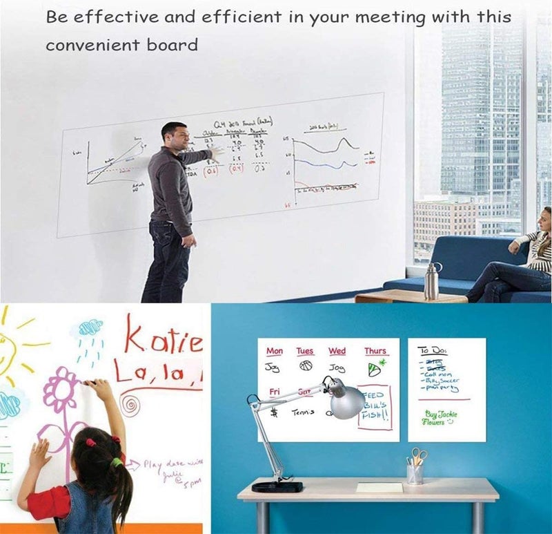HOME13 White Board Wall Sticker Removable White Borad Wallpaper with 1 Marker for Home, School,Office, College (2 feet by 4 feet Pack of 2) - Image 3