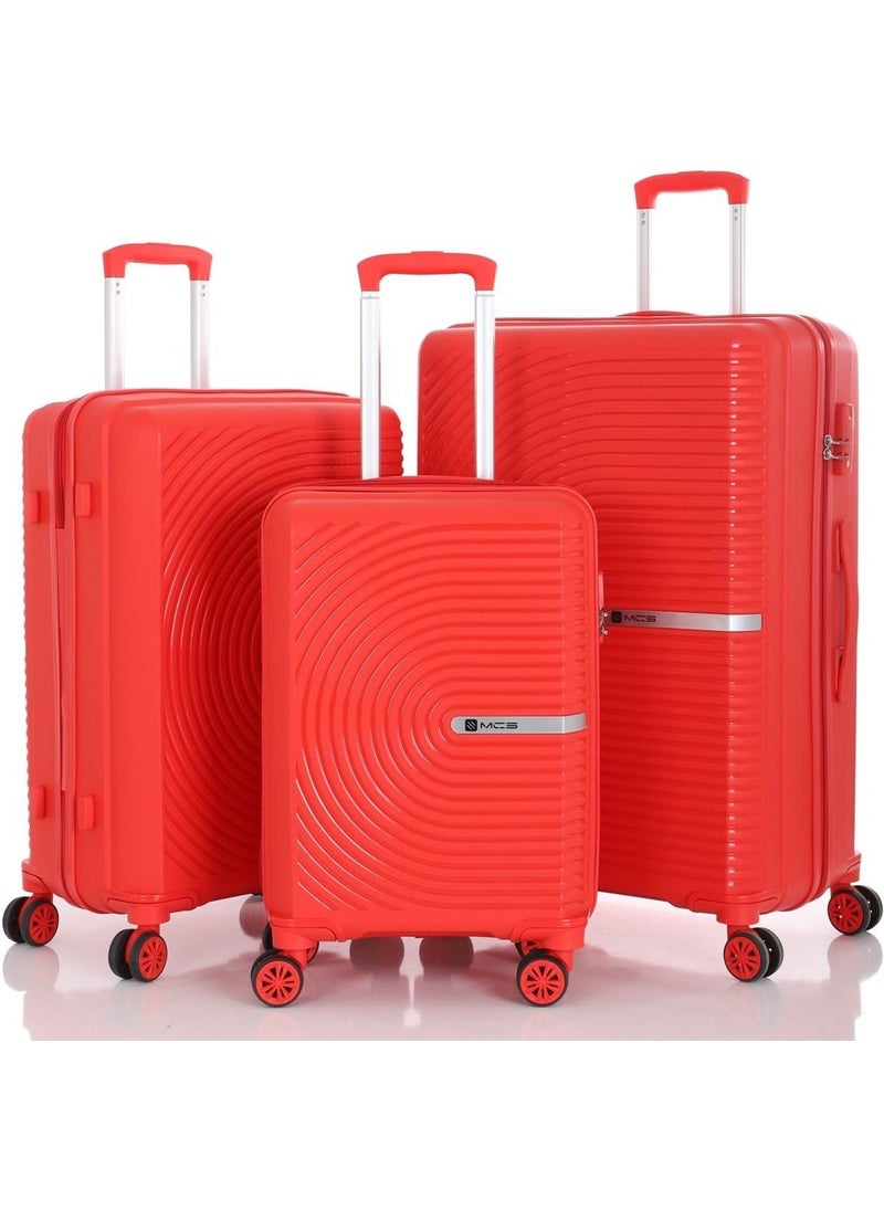 MÇS V374 Polypropylene Triple Suitcase Set Red 