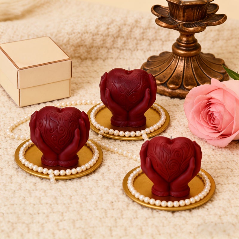 2 Piece Handheld Heart Candle Mold Set Silicone High Temperature Resistant for Soy Wax - Image 3