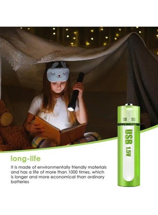1.5V AA Battery 1800MWH USB Rechargeable Li-ion Battery For Remote Control Mouse Small Fan Electric Toy battery High Capacity AA 4 pcs - pzsku/ZD04ED7E148BE78B961BAZ/45/_/1712071671/05473e80-bf37-48ca-8eeb-45ac6be4882b