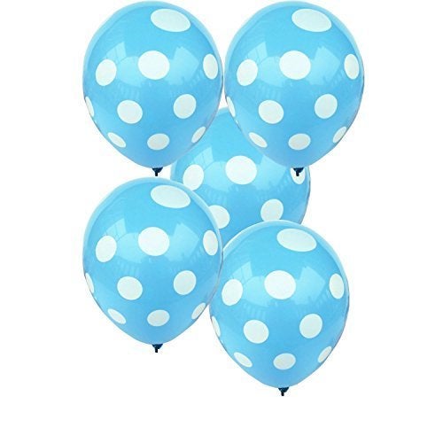 Balloonistics Sky Blue 12 Inches Pack of 30 Polka Dot Balloon for Theme Party, Birthday, Anniversary, Baby Shower and Party Decorations - Image 1