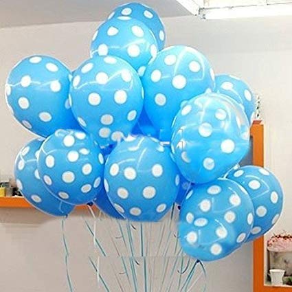 Balloonistics Sky Blue 12 Inches Pack of 30 Polka Dot Balloon for Theme Party, Birthday, Anniversary, Baby Shower and Party Decorations - Image 2