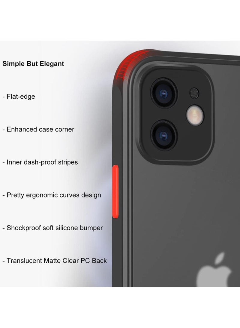 iPhone 16 Pro Max 6.9" Case - Translucent Hard Shell - Shockproof Case with Soft TPU Silicone Bumper (Red) - Image 2