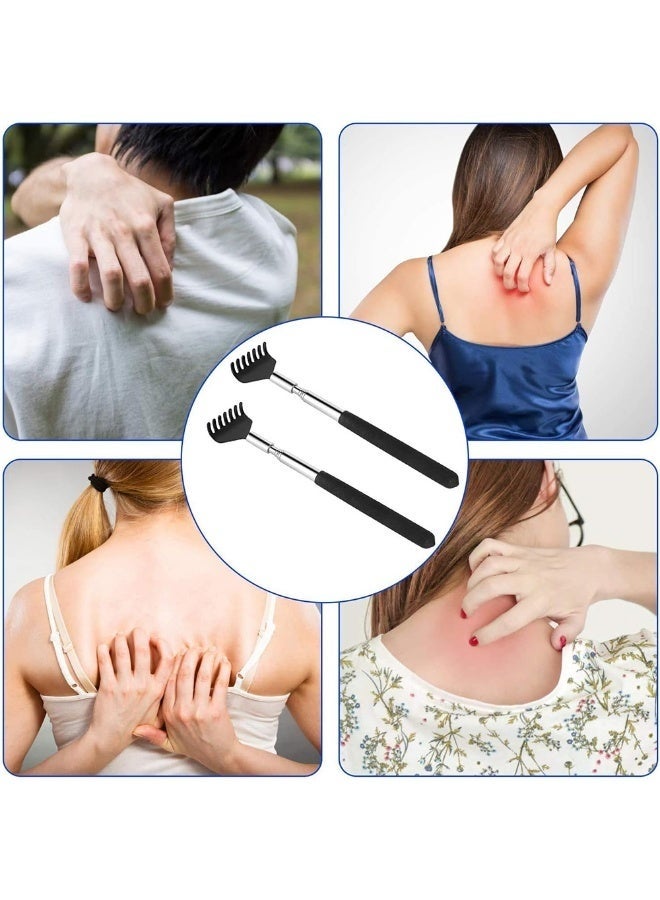 2pcs Back Scratcher, Black Portable Extendable Back for Men Women Itch Relief (7.87 to 26.77 Inch) - Image 4