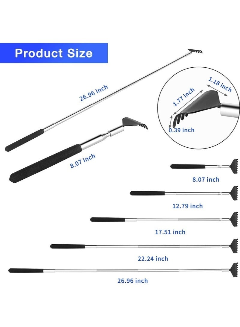 2pcs Back Scratcher, Black Portable Extendable Back for Men Women Itch Relief (7.87 to 26.77 Inch) - Image 2