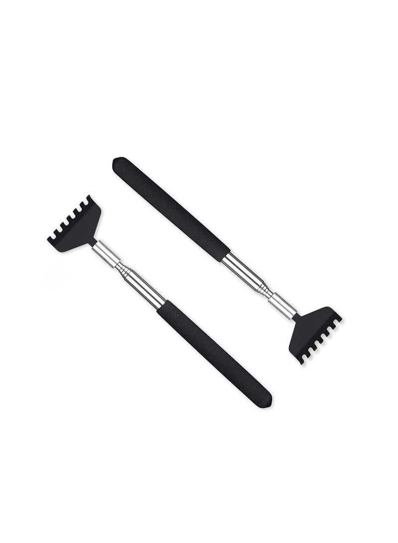 2pcs Back Scratcher, Black Portable Extendable Back for Men Women Itch Relief (7.87 to 26.77 Inch) - Image 1