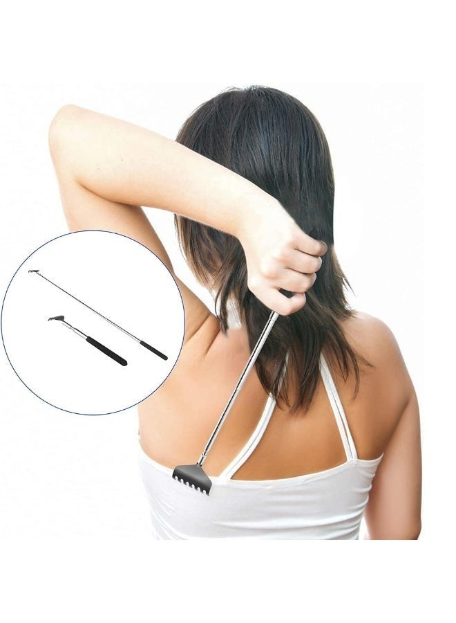 2pcs Back Scratcher, Black Portable Extendable Back for Men Women Itch Relief (7.87 to 26.77 Inch) - Image 3