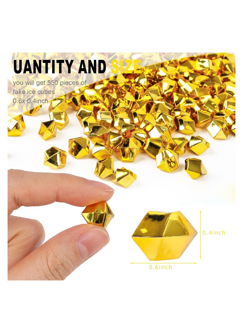 Generic - 1100PCS Acrylic Ice Cubes, Gold Plastic Crystals, Fake Diamonds, and Crushed Ice Rocks for Vase Fillers, Party Decor, Wedding Events, and Arts & Crafts Decoration. - Image 1
