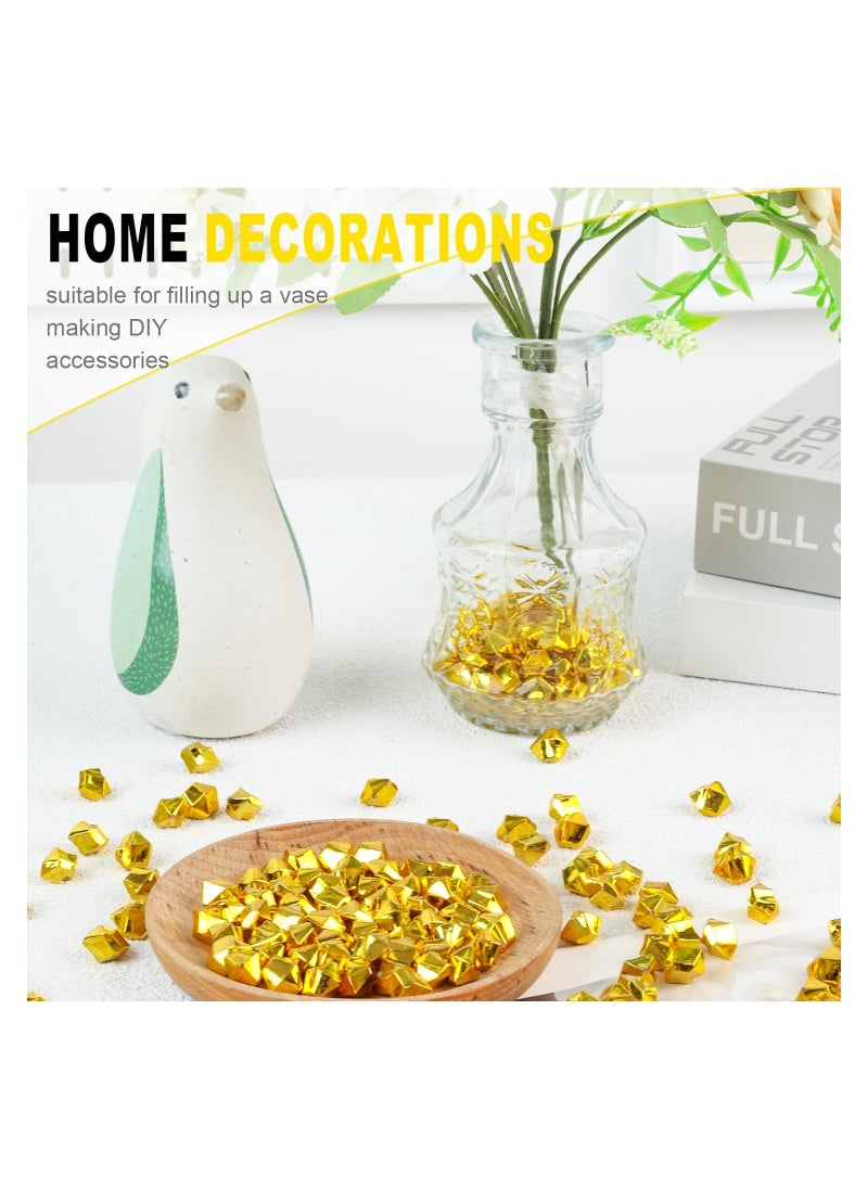 Generic - 1100PCS Acrylic Ice Cubes, Gold Plastic Crystals, Fake Diamonds, and Crushed Ice Rocks for Vase Fillers, Party Decor, Wedding Events, and Arts & Crafts Decoration. - Image 1